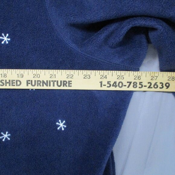 Croft & Borrow Sport Christmas Theme Fleece Full Zip Sweater Blue Size | 1X - Picture 7 of 12